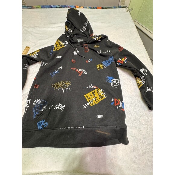 Brooklyn Cloth Hoodie Men Size M Black Sweatshirt Hip Hop  Back To School Doodle - Picture 1 of 11
